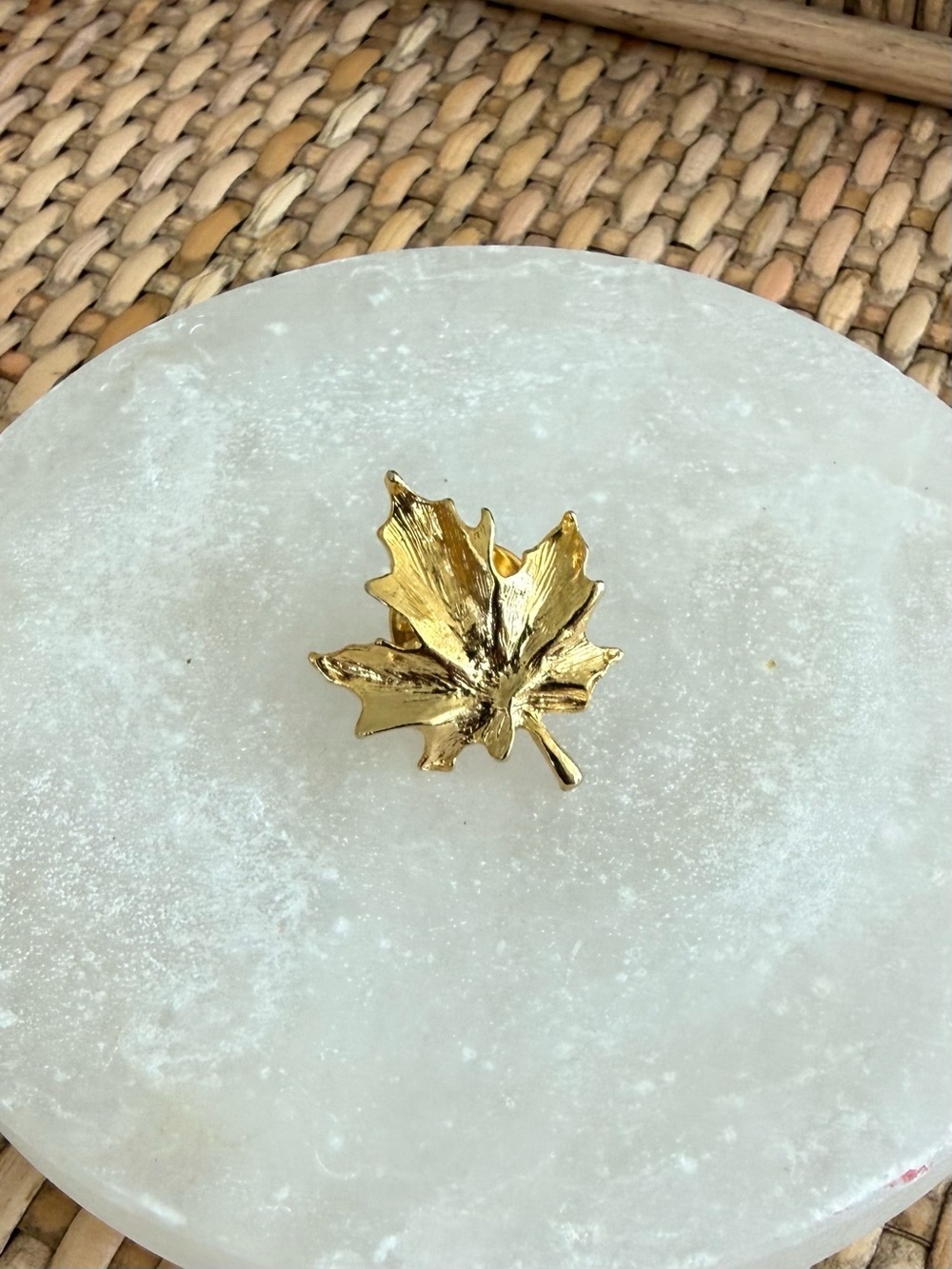 Gold Maple Leaf Pin - Vintage Canada